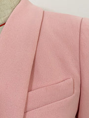 Übergroßer zweireihiger rosa Blazer