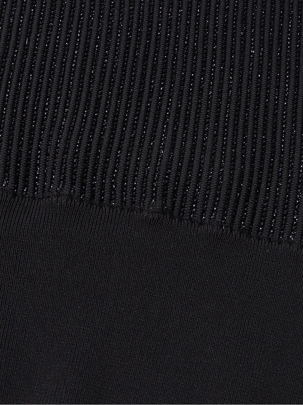 CHO Rippenstrick-Rollkragenpullover in Schwarz