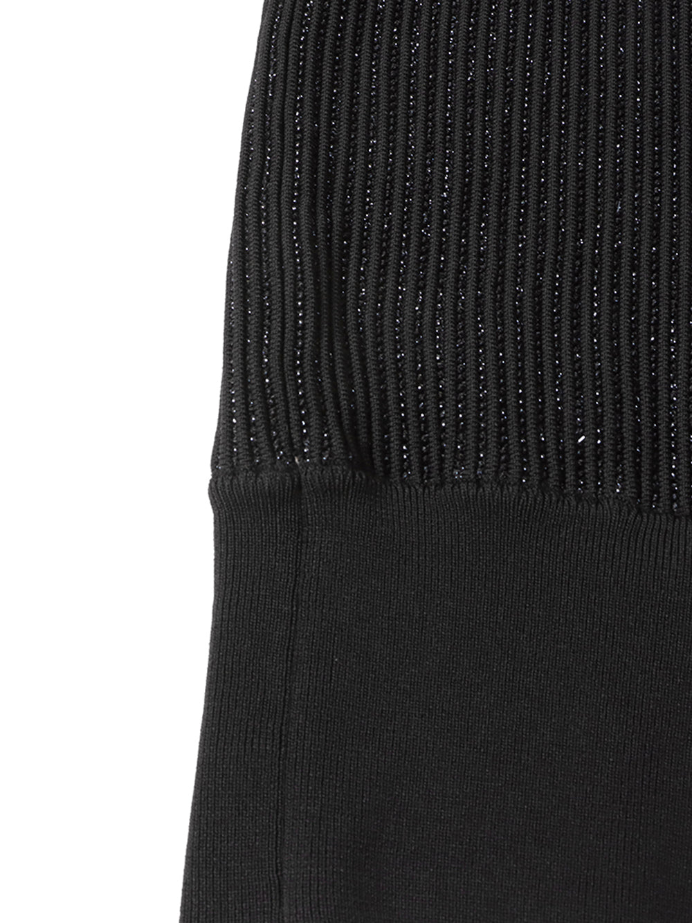 CHO Rippenstrick-Rollkragenpullover in Schwarz