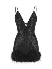 NIKA Sequin Mini Dress in Black