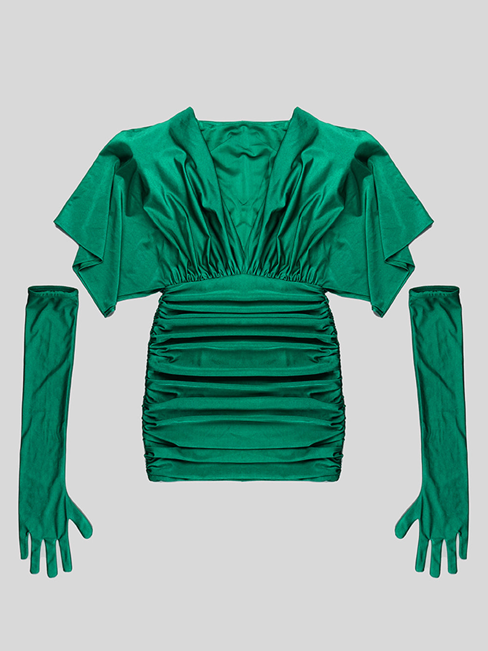 MARIE – Gerüschtes Minikleid mit Handschuhen