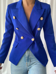 Cotton Double-Breasted Blazer