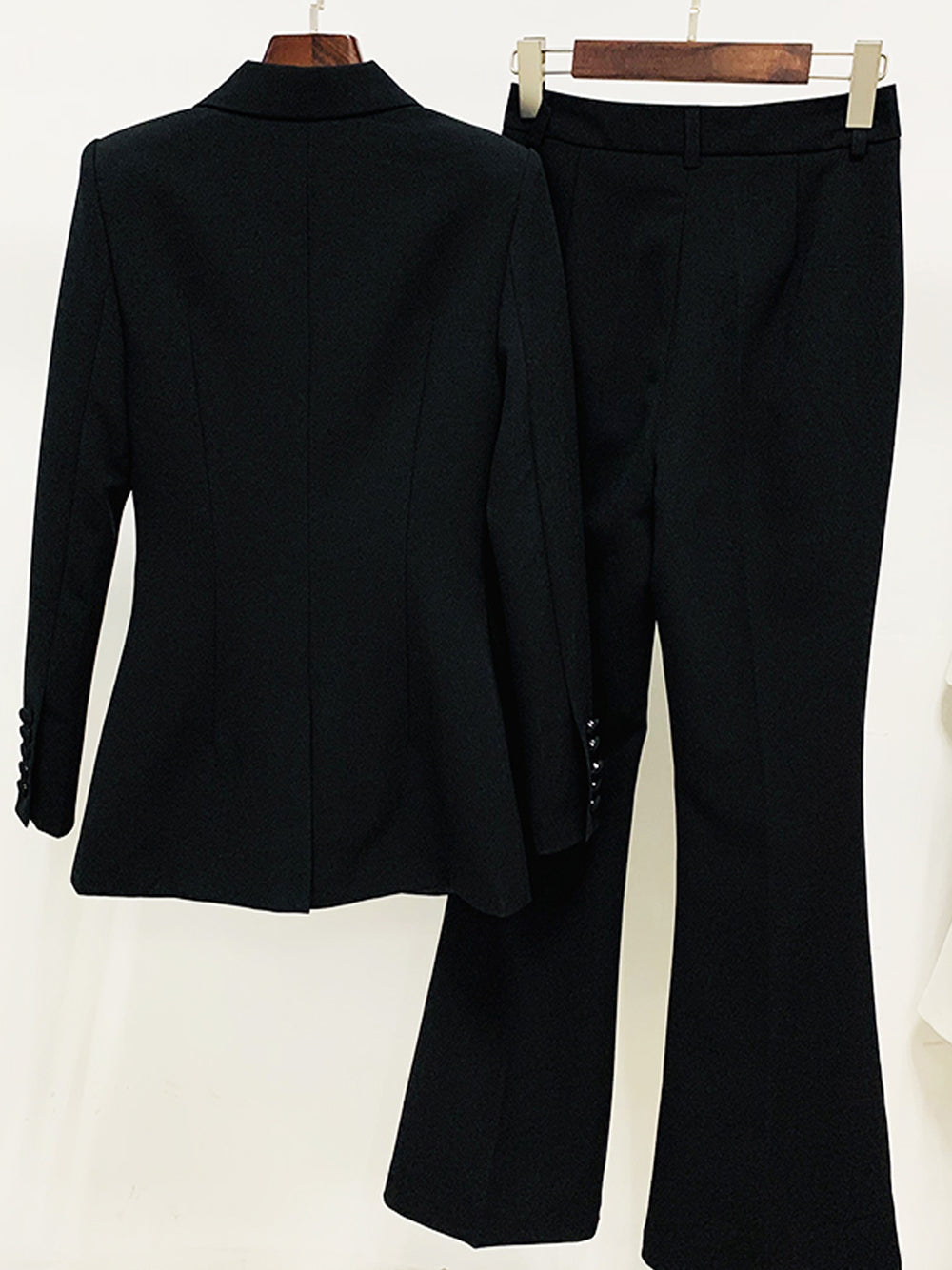 NAOMA Blazer & Flared Pants Set in Black