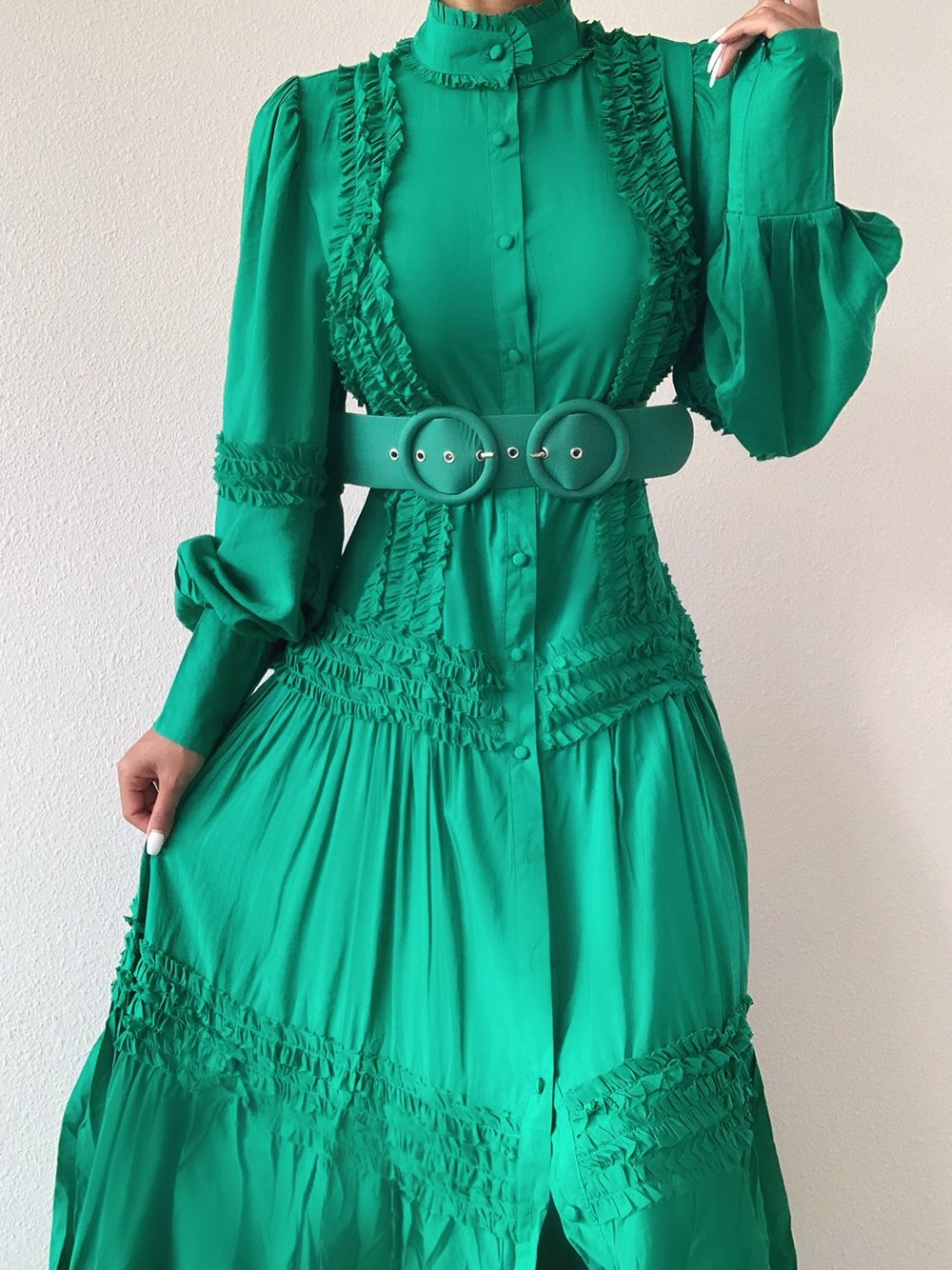 Vestido largo JADE en verde 