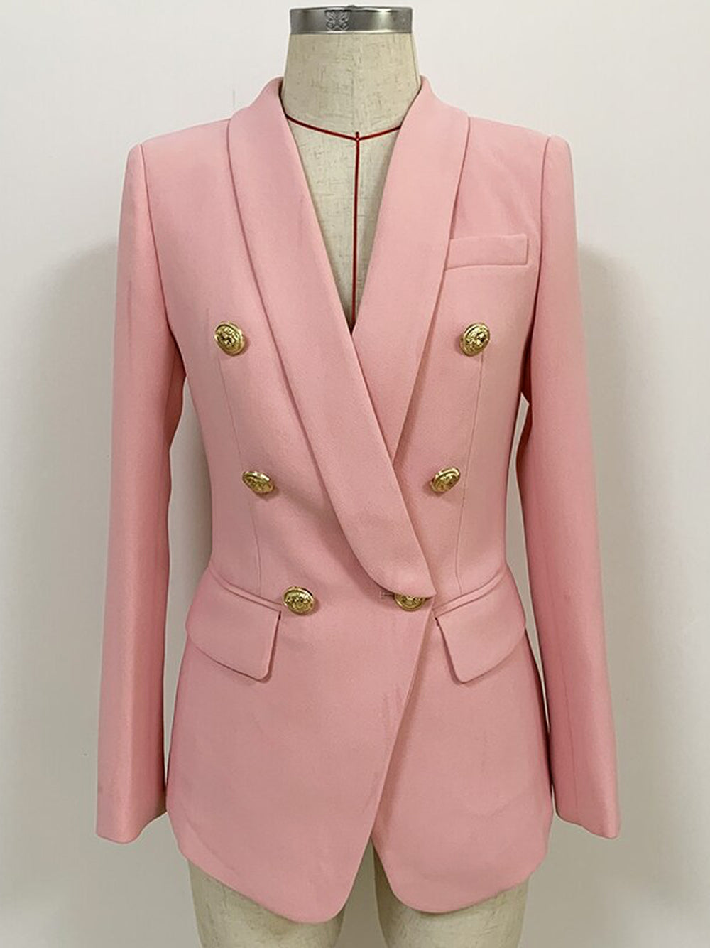 Blazer rosa cruzado de gran tamaño