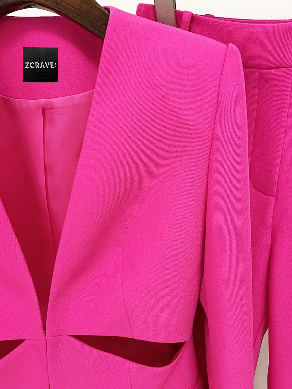 COUPERA – Blazer- und Hosenset mit Cut-outs in Fuchsia