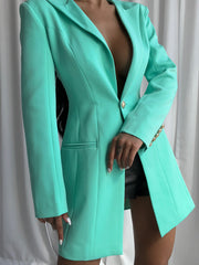 Vestido blazer KAJENE en turquesa