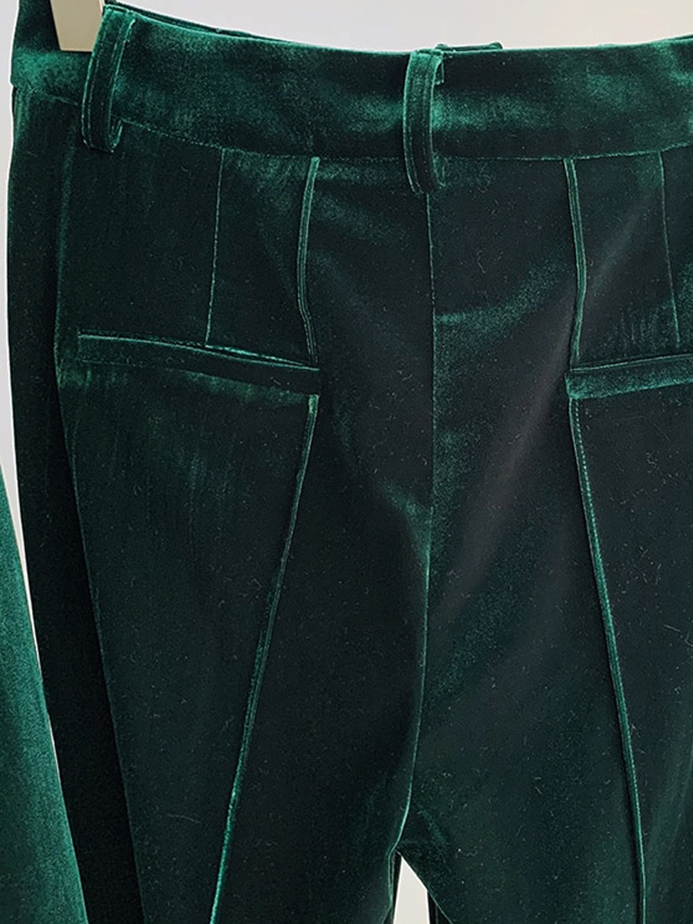 Conjunto de blazer de terciopelo y pantalón acampanado HINIYA en verde