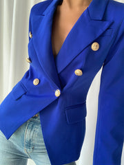 Cotton Double-Breasted Blazer