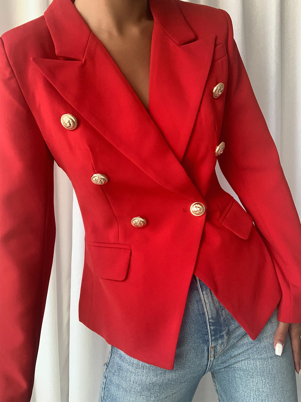 Blazer cruzado PENELOPE en rojo