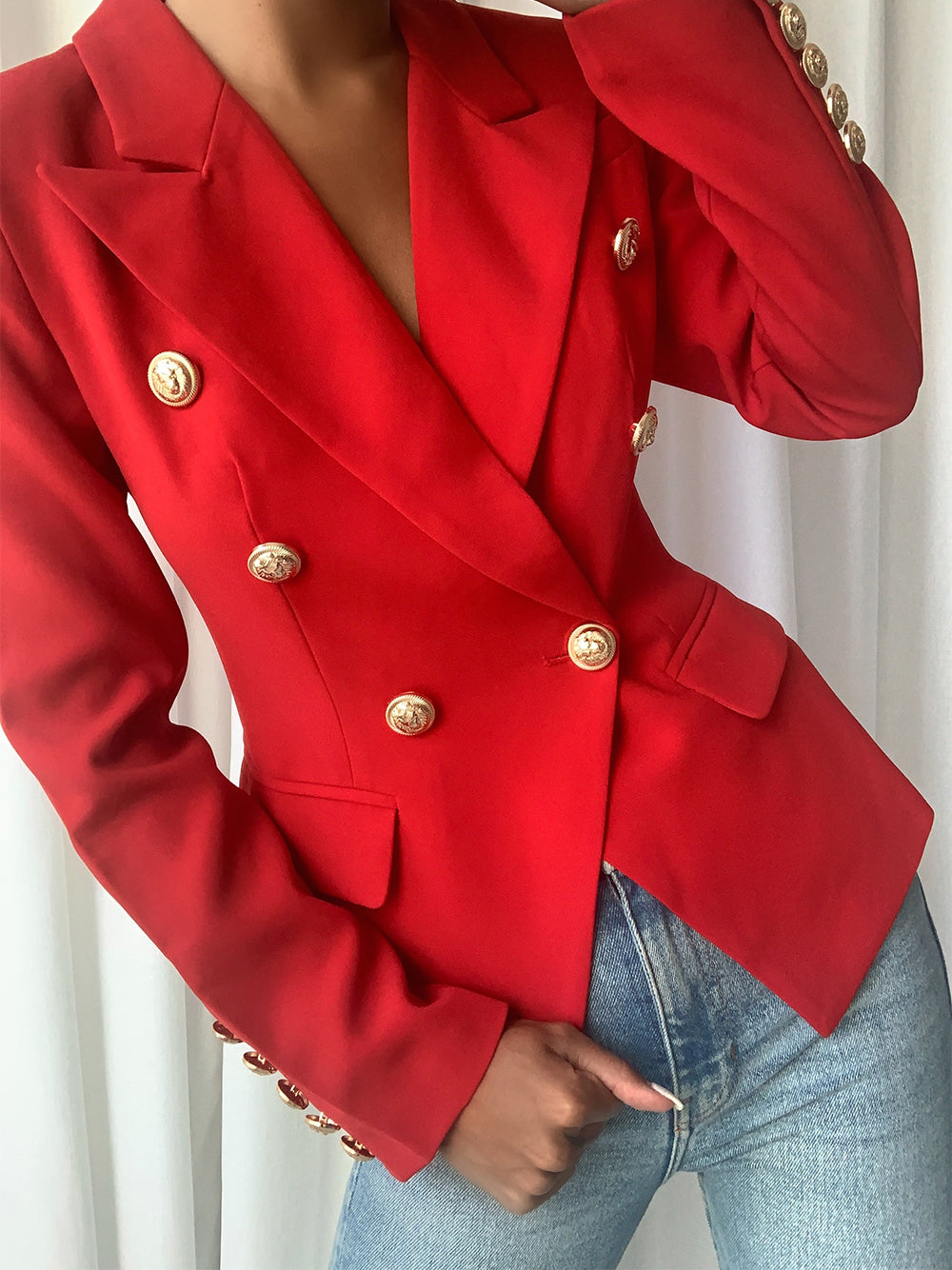 PENELOPE Zweireihiger Blazer in Rot