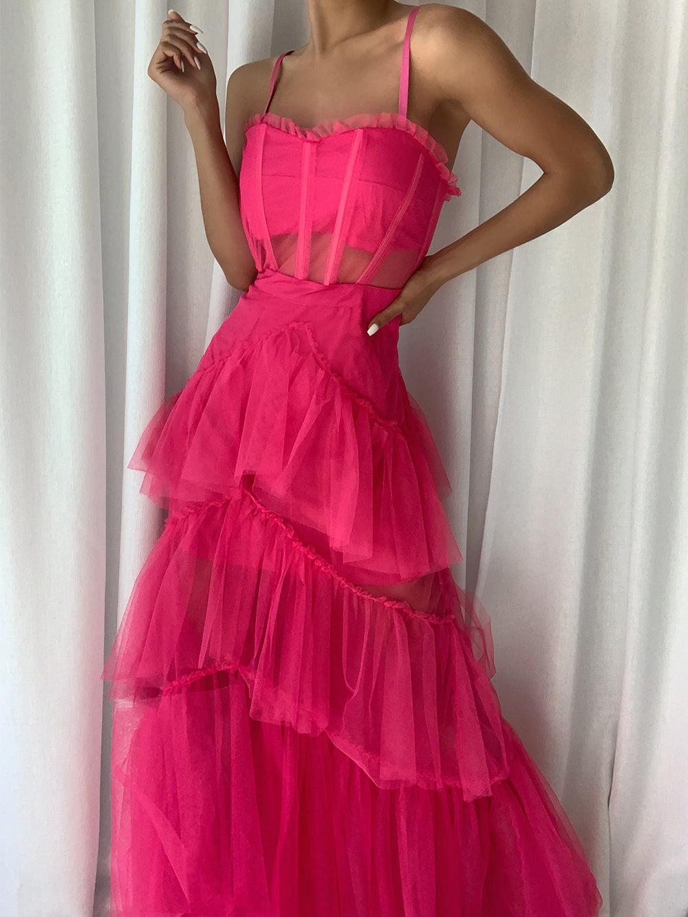 DIDA Tüllkleid in Fuchsia