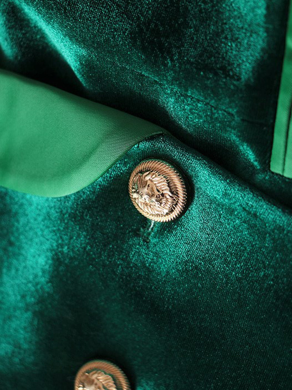 Vestido blazer de terciopelo LAPELE en verde