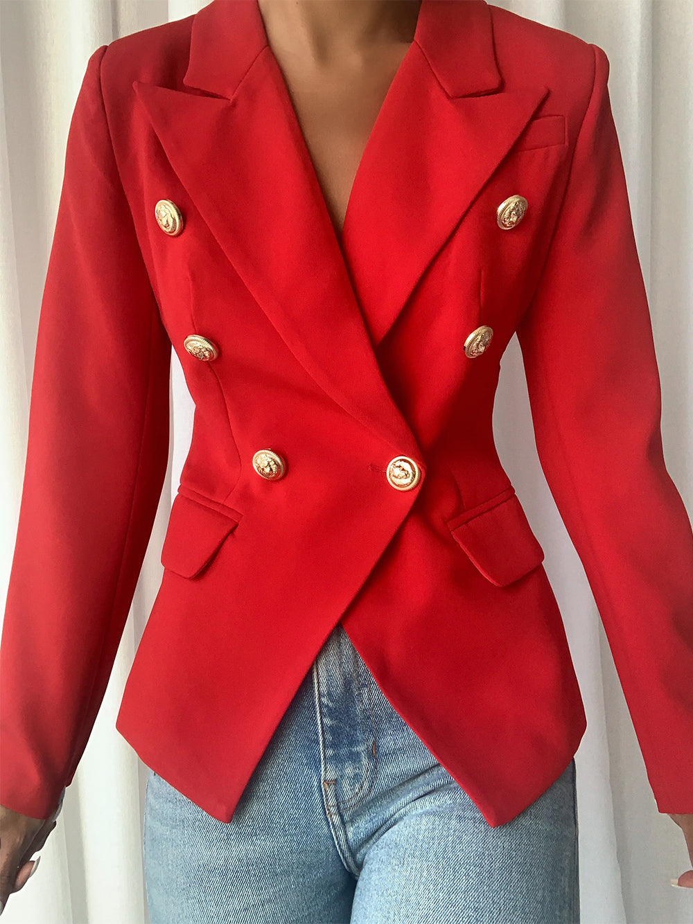 PENELOPE Zweireihiger Blazer in Rot