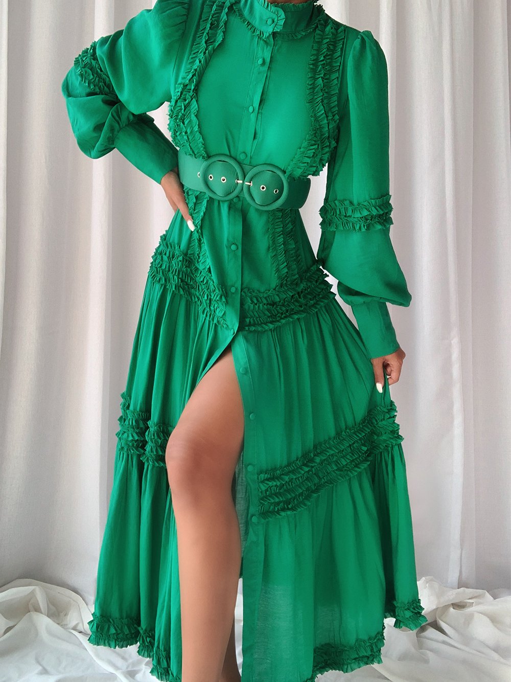 Vestido largo JADE en verde 