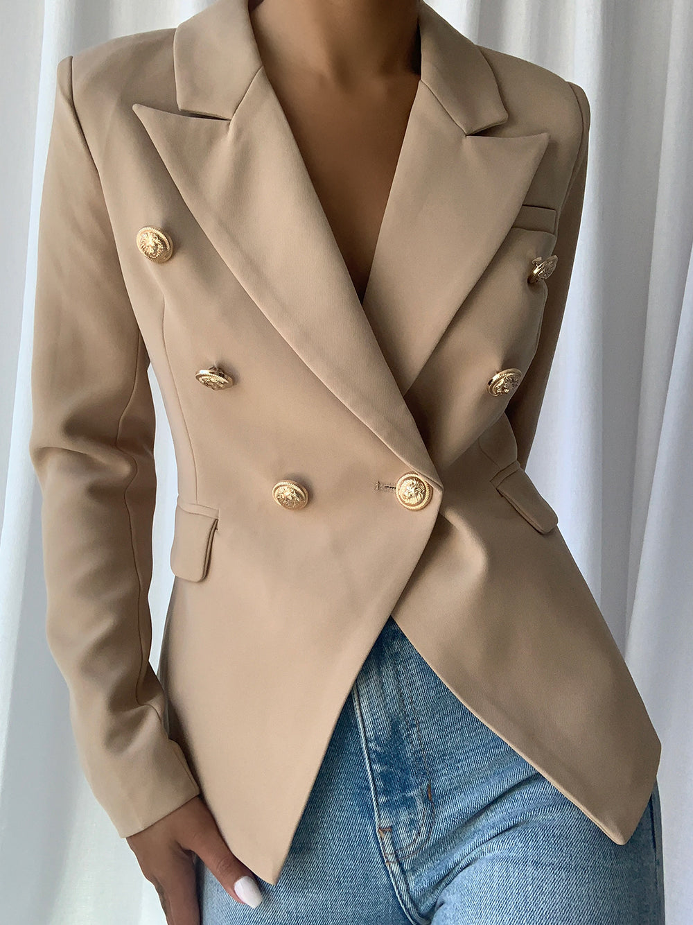 Blazer cruzado PENELOPE en beige