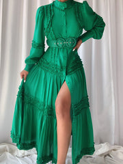 Vestido largo JADE en verde 