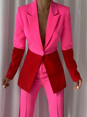 PETELE – Blazer- und Hosenset in Pink und Rot