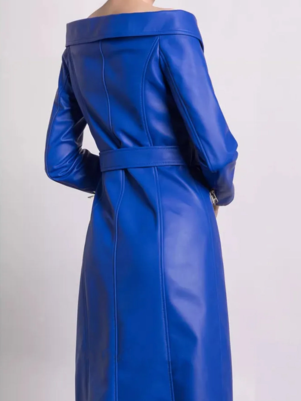 SHANE Leather Maxi Dress in Royal Blue