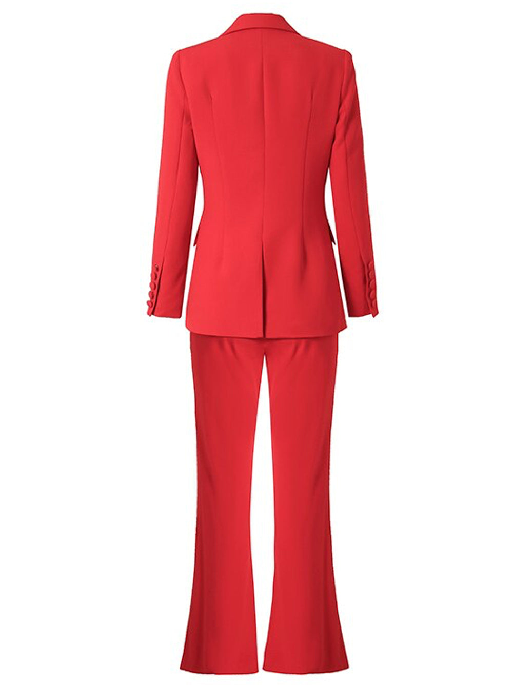 NAOMA Blazer & Flared Pants Set in Red