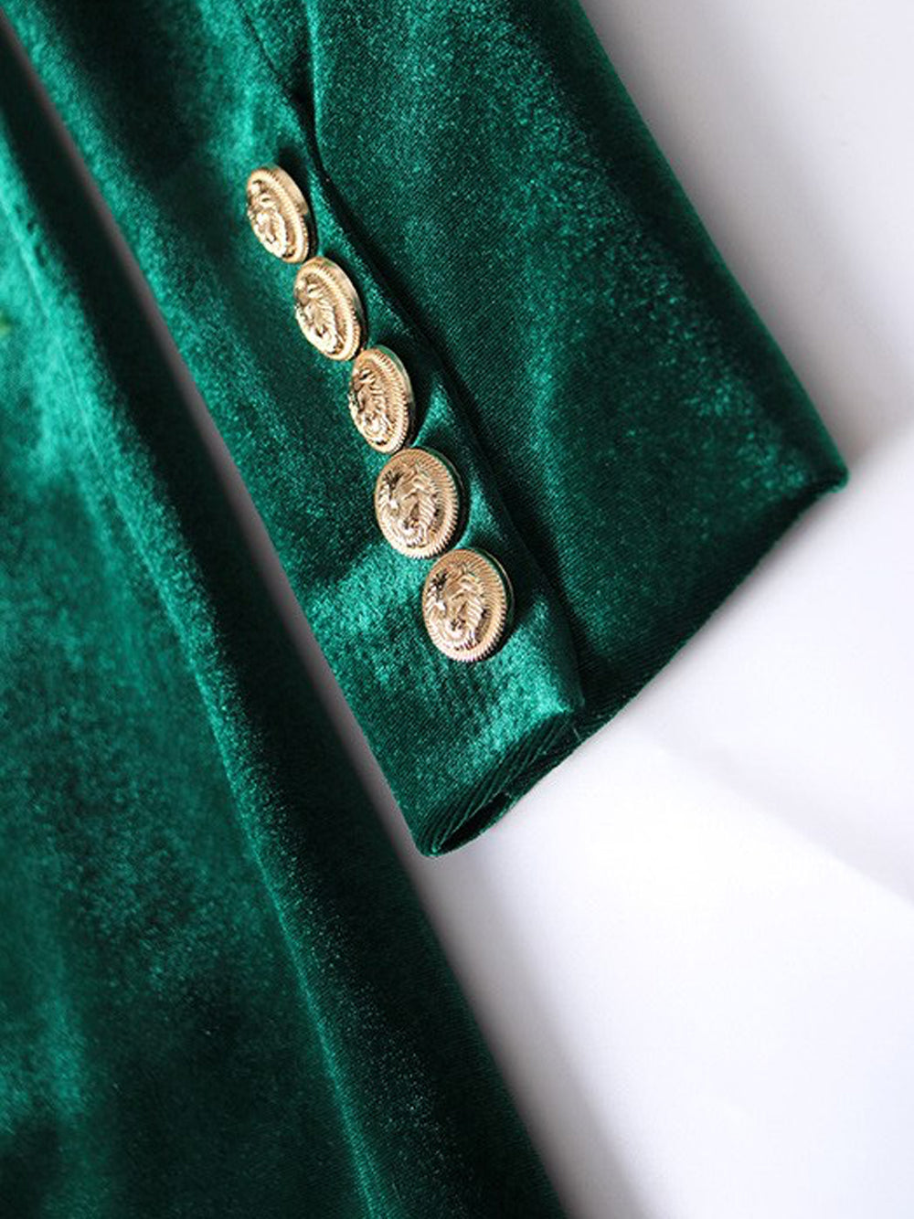 LAPELE Velvet Blazer Dress in Green