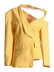 Blazer asimétrico DEIDE en amarillo