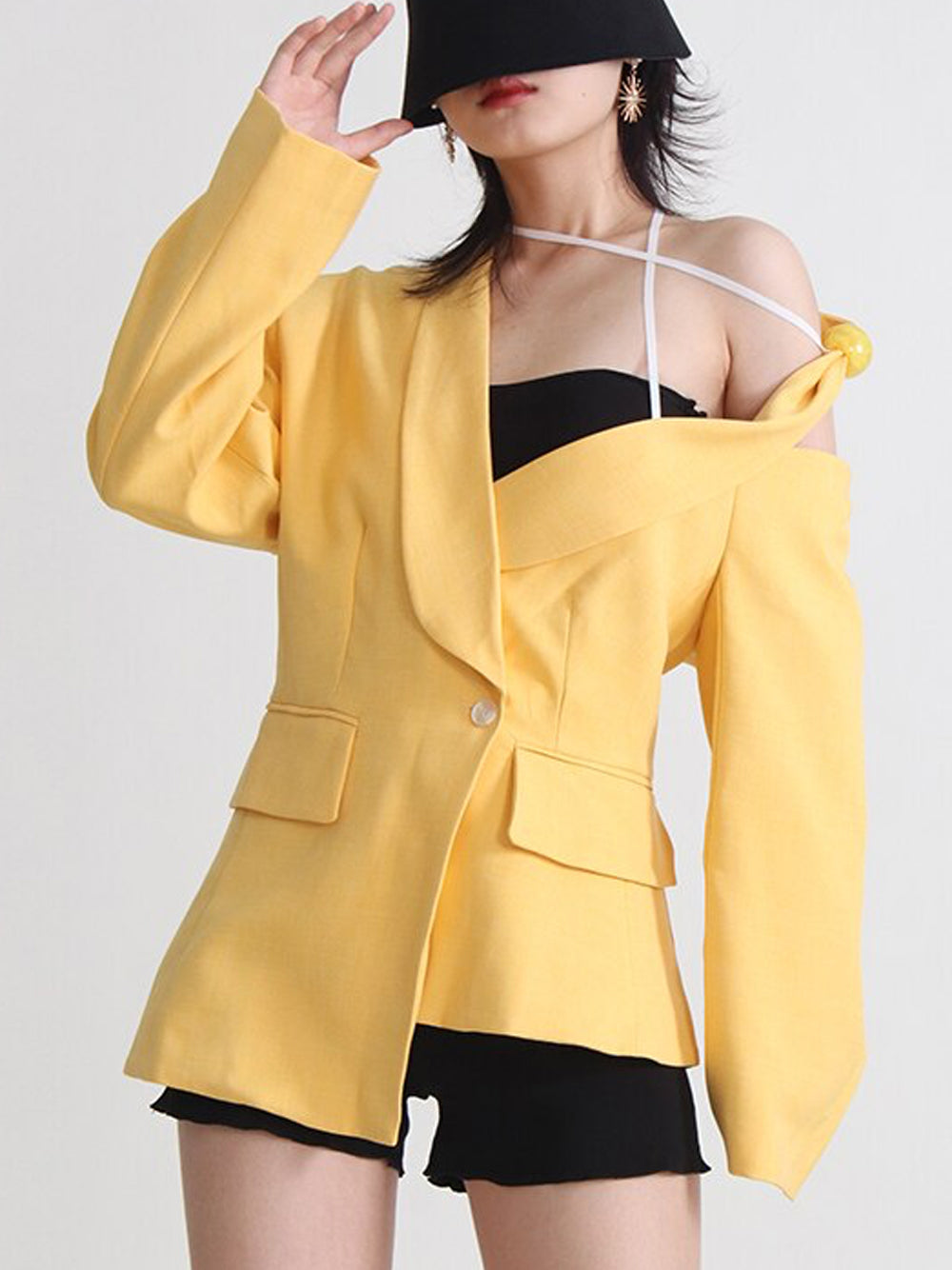 DEIDE Asymmetrischer Blazer in Gelb