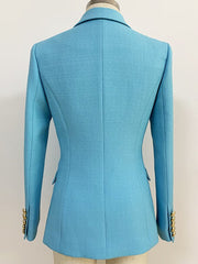 Zweireihiger Blazer in Hellblau