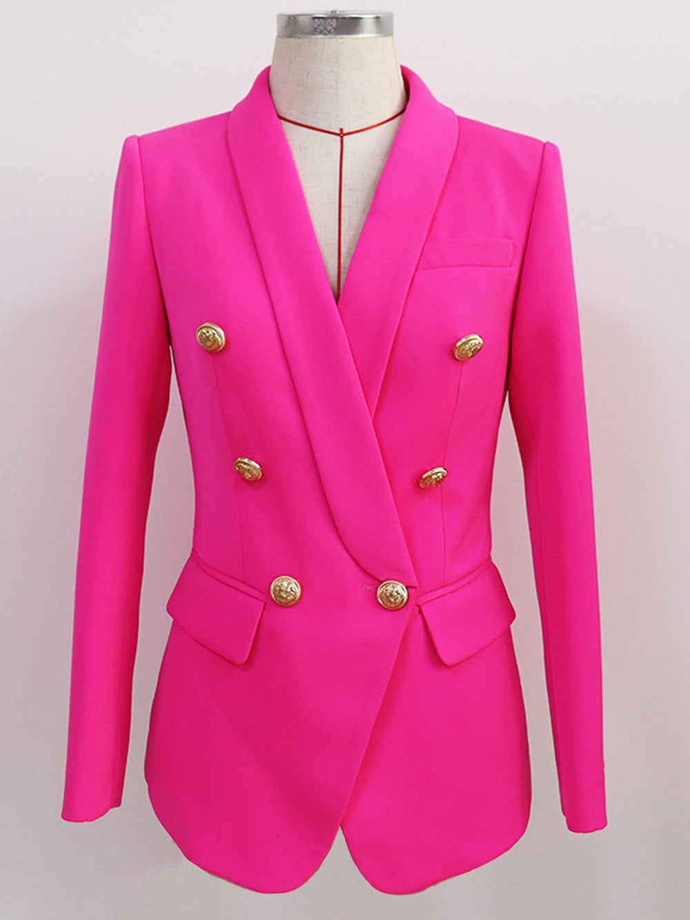 Blazer cruzado fucsia extragrande