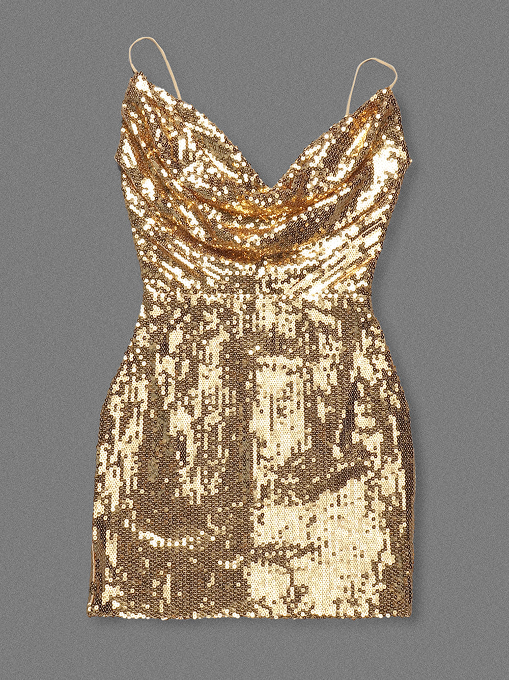 DELLE Drape Sequin Mini Dress