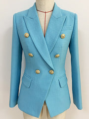 Zweireihiger Blazer in Hellblau