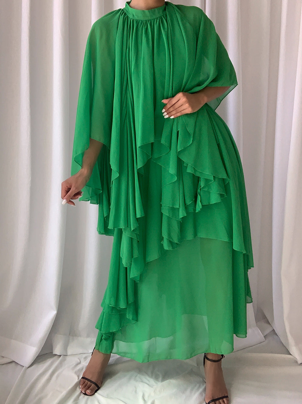 Vestido largo GALABIA en verde