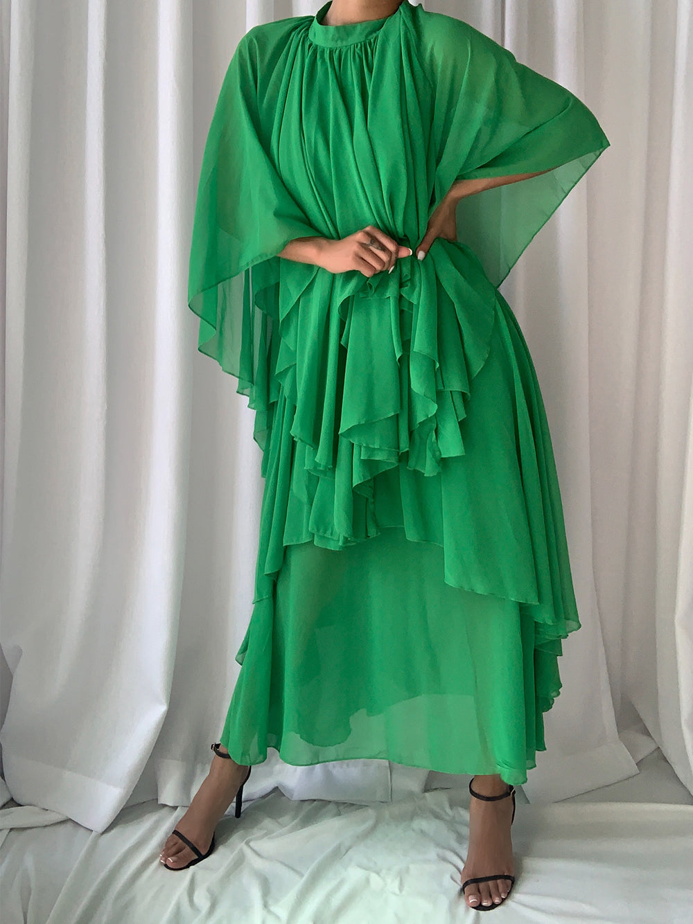 Vestido largo GALABIA en verde