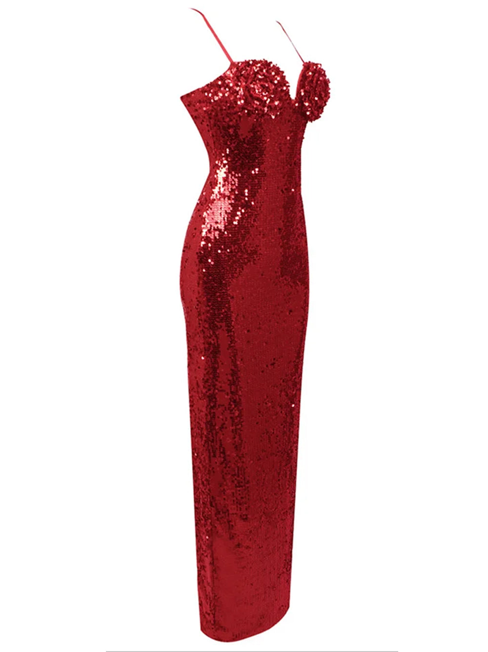 UMMA – Pailletten-Maxikleid in Rot