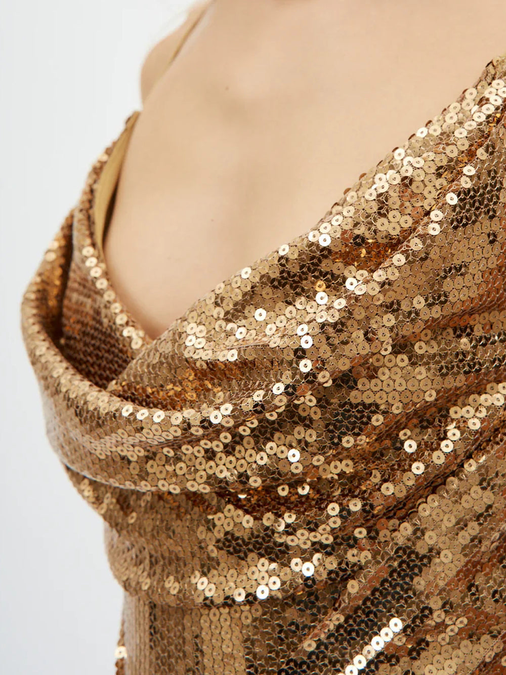 DELLE Drape Sequin Mini Dress