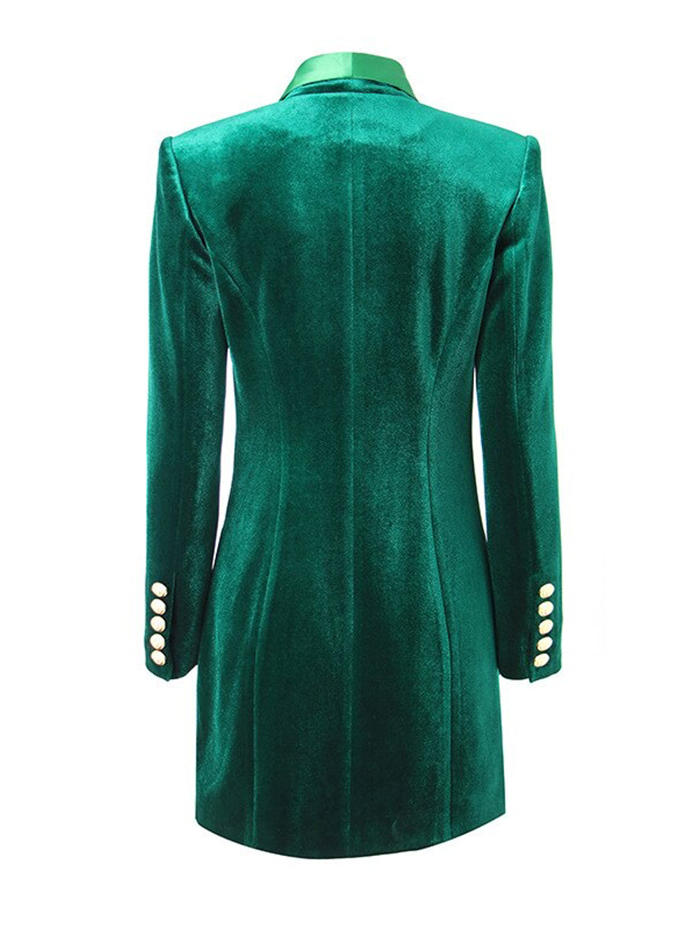 Vestido blazer de terciopelo LAPELE en verde