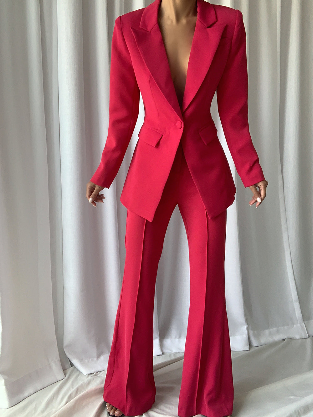 NAOMA Blazer &amp; Schlaghose Set in Magenta