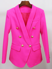 Blazer cruzado fucsia extragrande