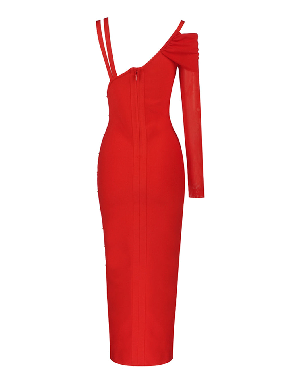 BRIGHTON Slit Dress in Red