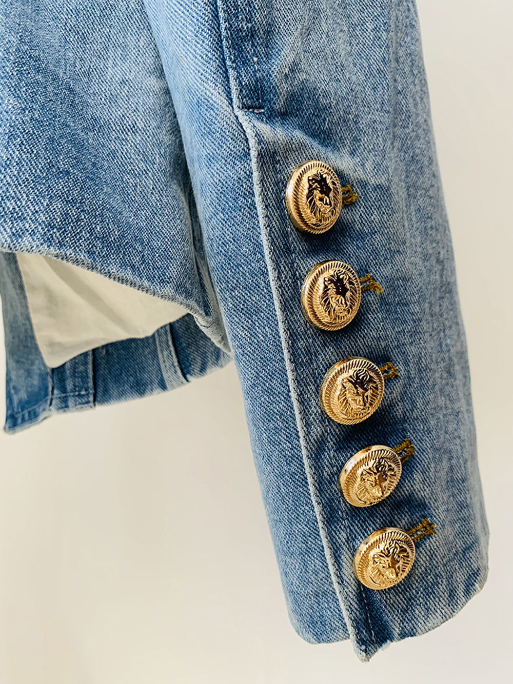 Double Breasted Denim Blazer