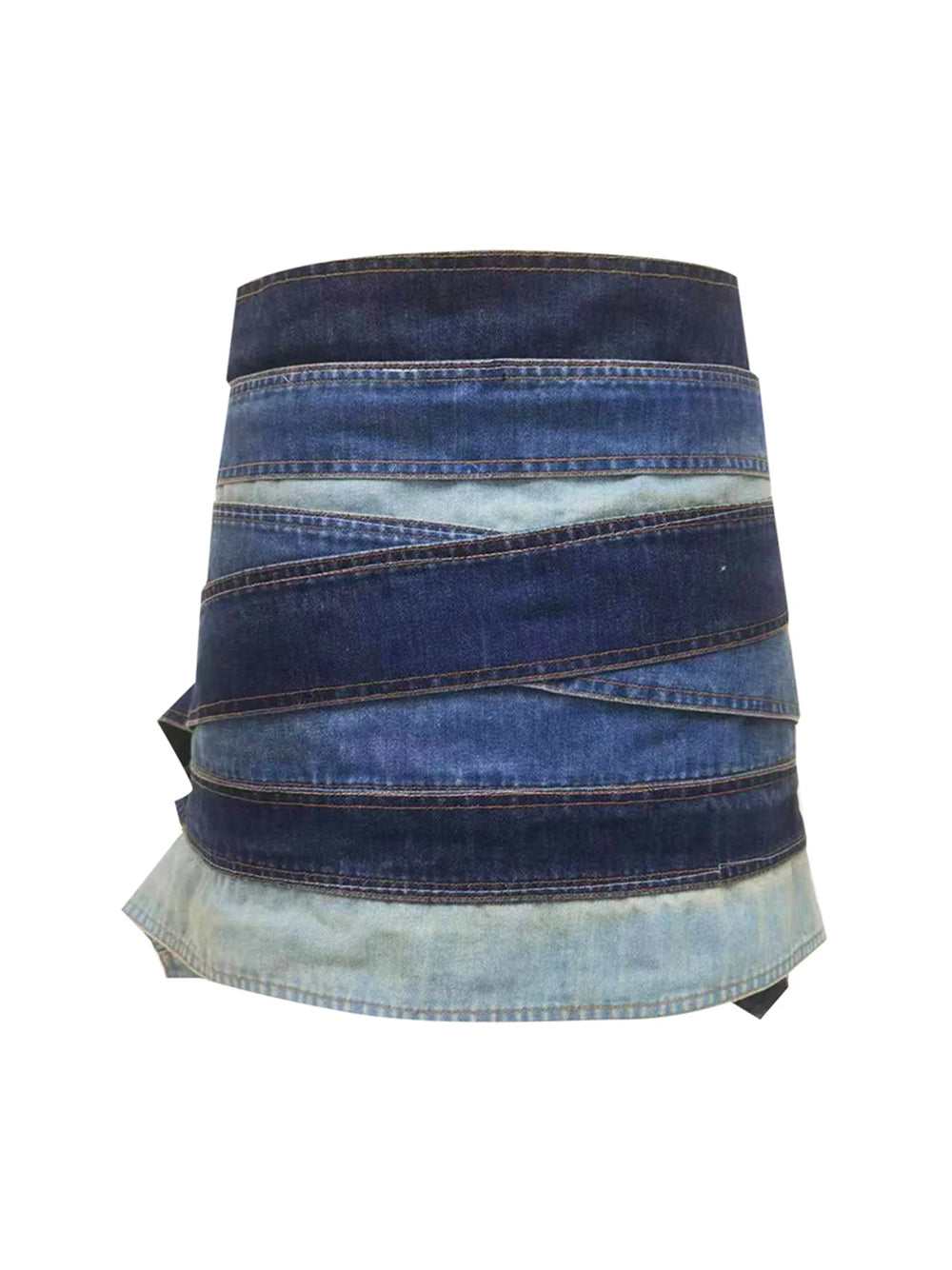 FIBIA Belts Denim Mini Skirt