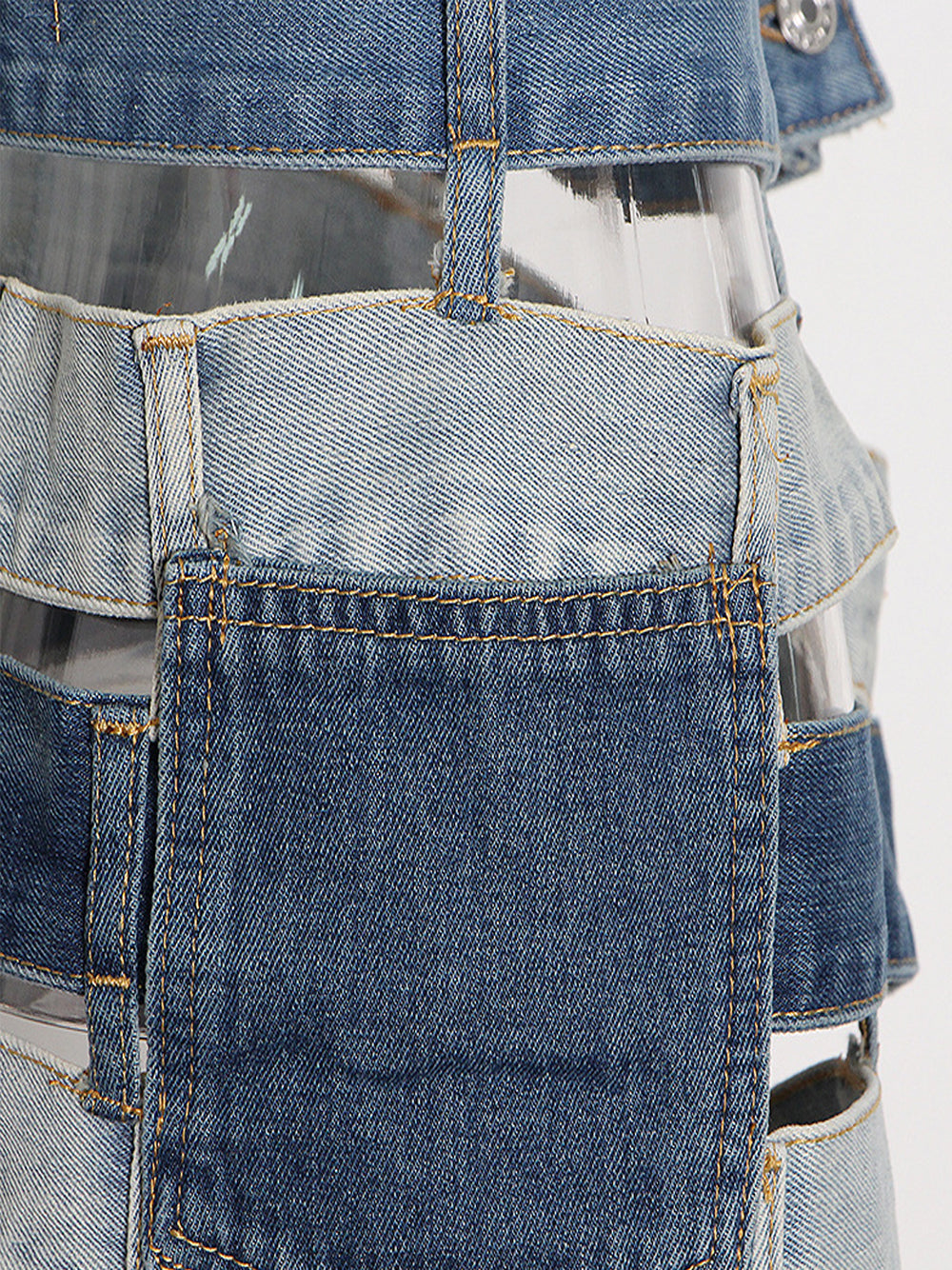 Patchwork Denim Skirt