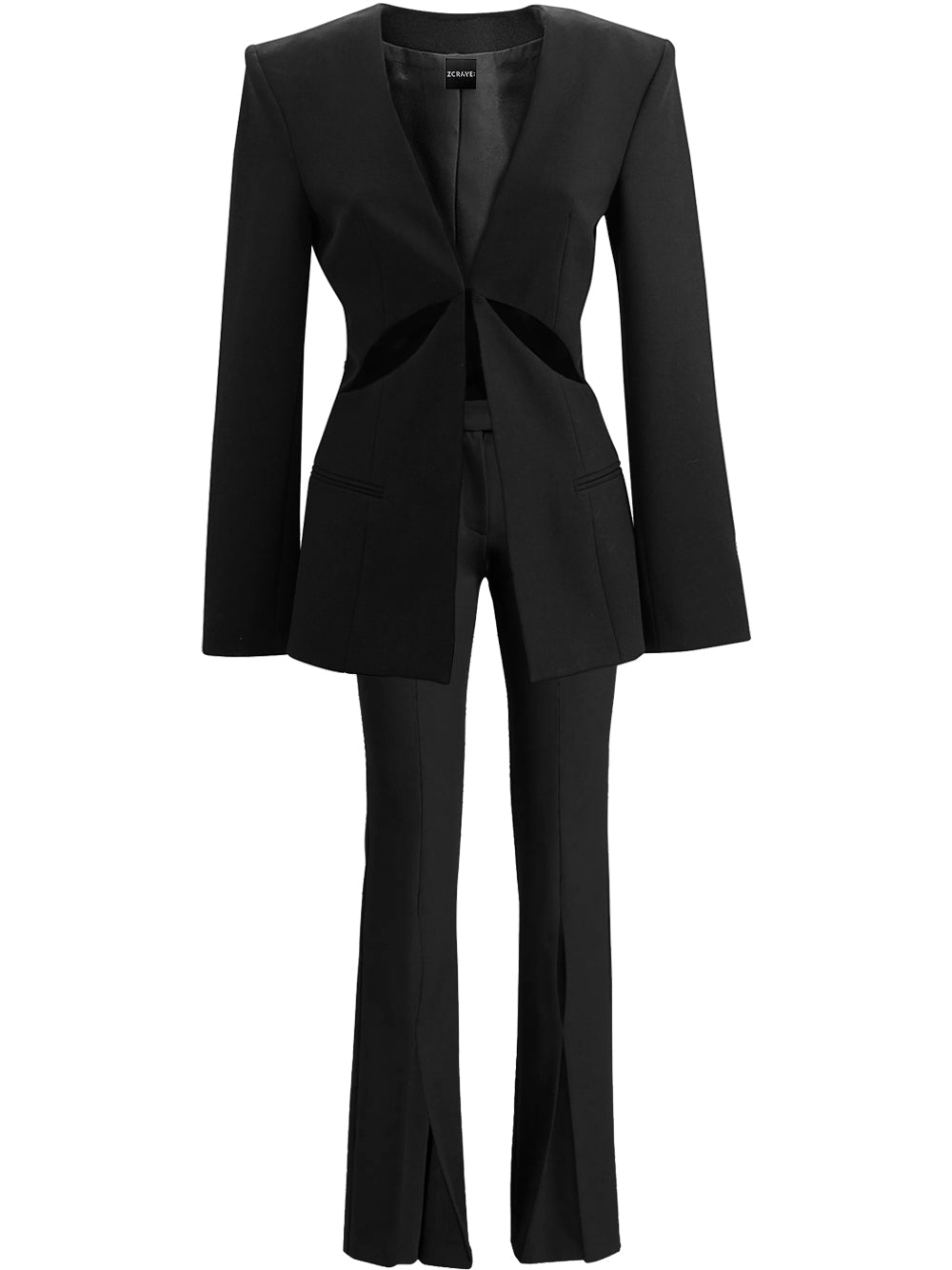 COUPERA – Blazer- und Hosenset mit Cut-outs in Schwarz