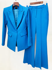 NAOMA Blazer &amp; Schlaghose Set in Blau