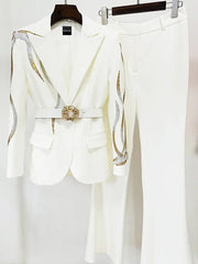 Conjunto de blazer y pantalón SHEA en blanco