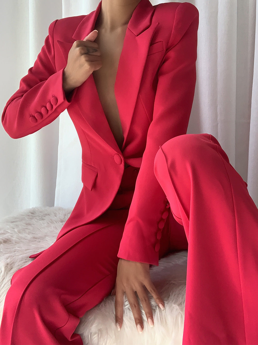 NAOMA Blazer &amp; Schlaghose Set in Magenta