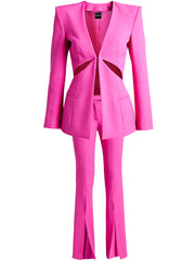 COUPERA Cut-out Blazer & Pants Set in Fuchsia