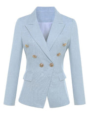 Double-Breasted Cotton-Blend Tweed Blazer