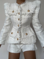 SANDA Tweed Jacket & Shorts Set