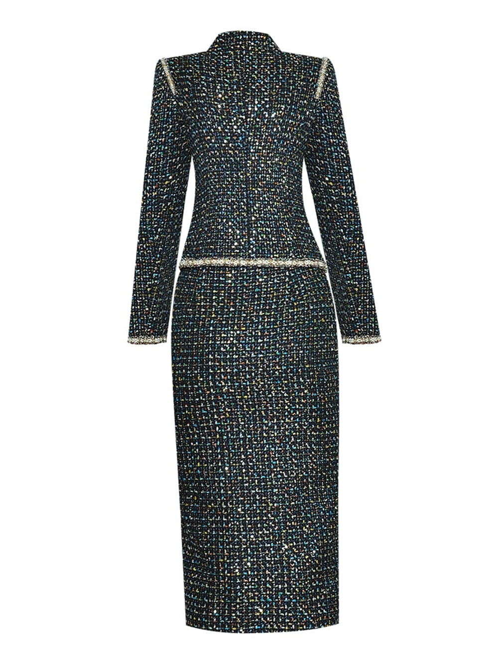 EILYNE Tweed Jacket & Skirt Set